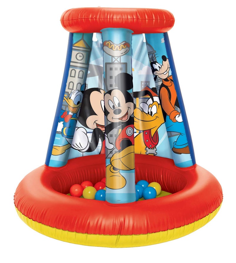 MICKEY MOUSE بركة كرات ميكي ماوس للأطفال، 1 قابلة للنفخ و15 كرة مرنة ناعمة - Image 2